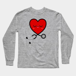 Stethoscope Emoji Heart 3 Long Sleeve T-Shirt